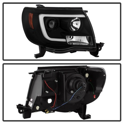Spyder Projector Headlights - Light Bar DRL - Black for 05-11 Toyota Tacoma