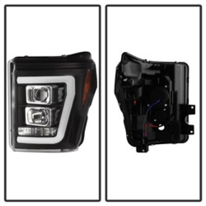 Spyder V2 Projector Headlights - Black for 11-16 Ford F-250 Super Duty