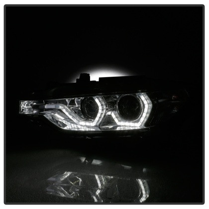 Spyder Projector Headlights - LED DRL - Smoke for 12-14 BMW F30 3 Series 4DR