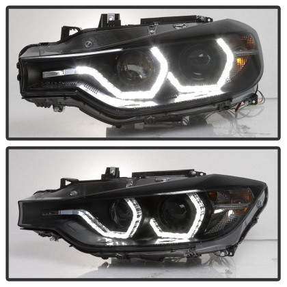 Spyder Projector Headlights LED DRL Black Smoke for 12-14 BMW F30 3 Series 4DR
