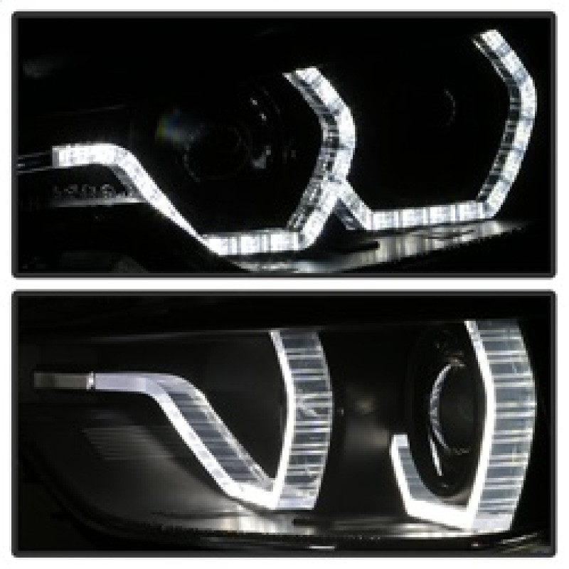 Spyder Projector Headlights - LED DRL - Black for 12-14 BMW F30 3 Series 4DR
