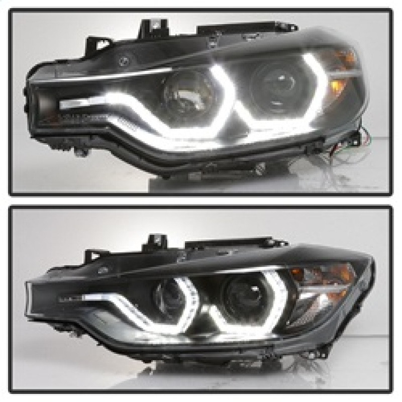 Spyder Projector Headlights - LED DRL - Black for 12-14 BMW F30 3 Series 4DR