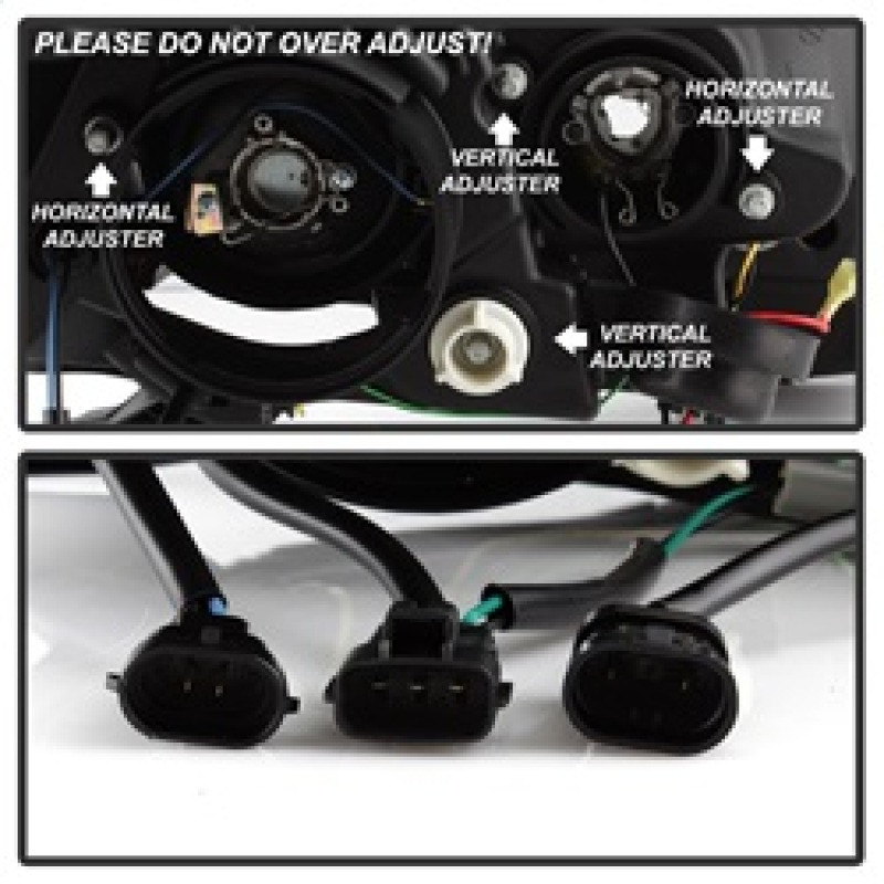 Spyder Projector Headlights - DRL LED - Black for 11-14 Sienna