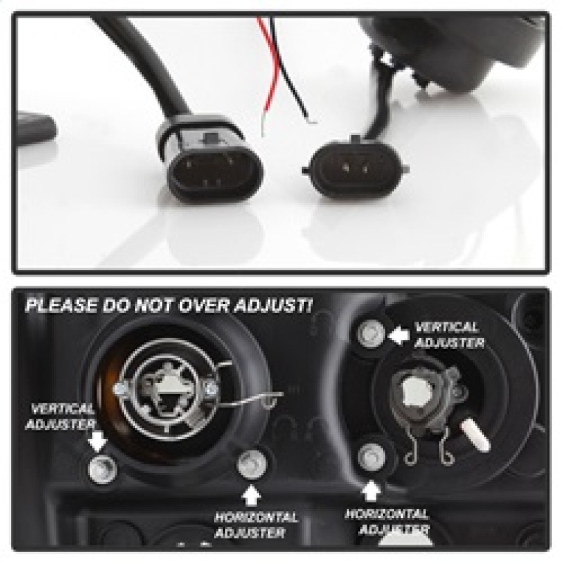 Spyder V2 Projector Headlights- Black for 07-13 Sierra 1500/2500/3500