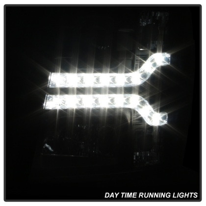 Spyder V2 Projector Headlights - LED DRL - Black for 07-13 Silverado 1500