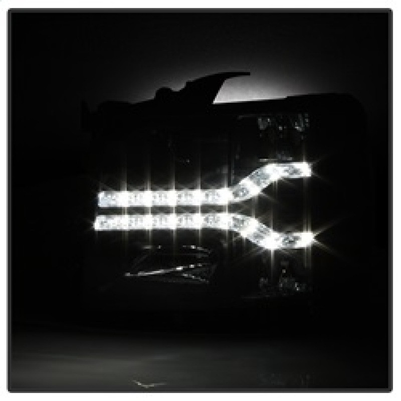 Spyder V2 Projector Headlights - LED DRL - Black for 07-13 Silverado 1500