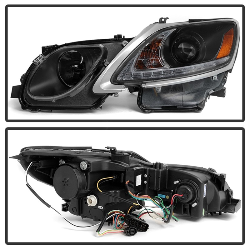 Spyder Headlights Black for 06-11 Lexus GS 300 / 350 / 450 w/ HID