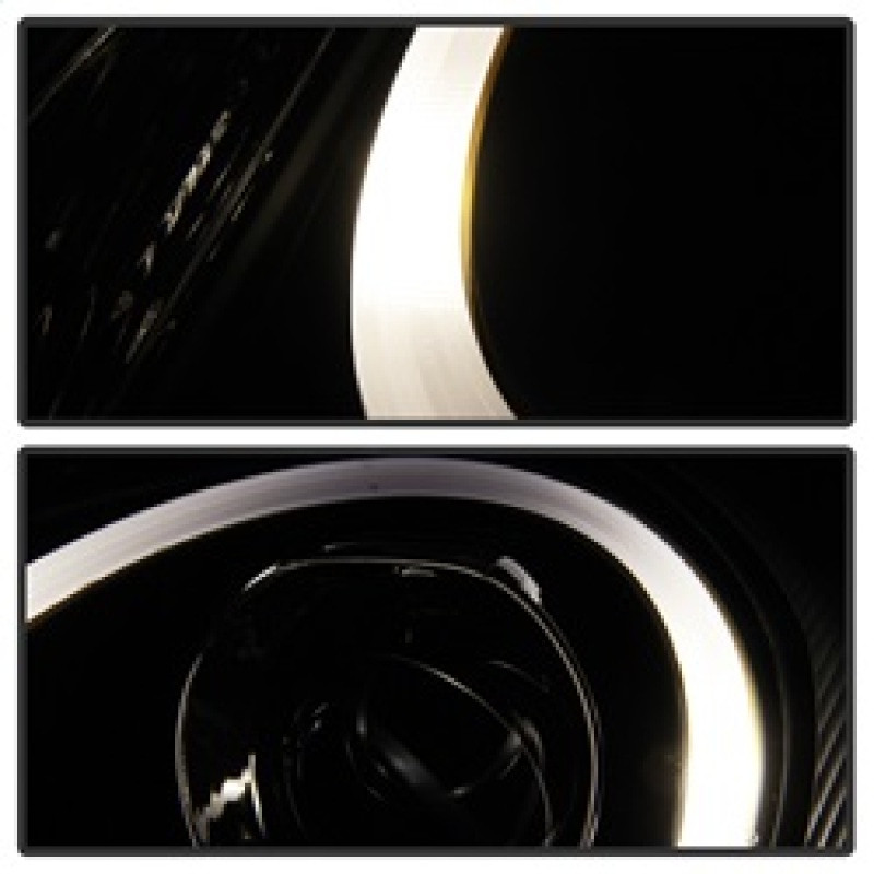 Spyder Headlights DRL LED - Black for 05-08 Porsche Cayman w/ Halogen