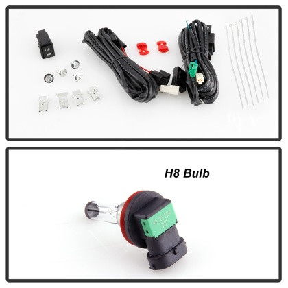 Spyder Fog Lights W/Fit Switch - Bulb-H8  - Clear for 18-20 Nissan Kicks