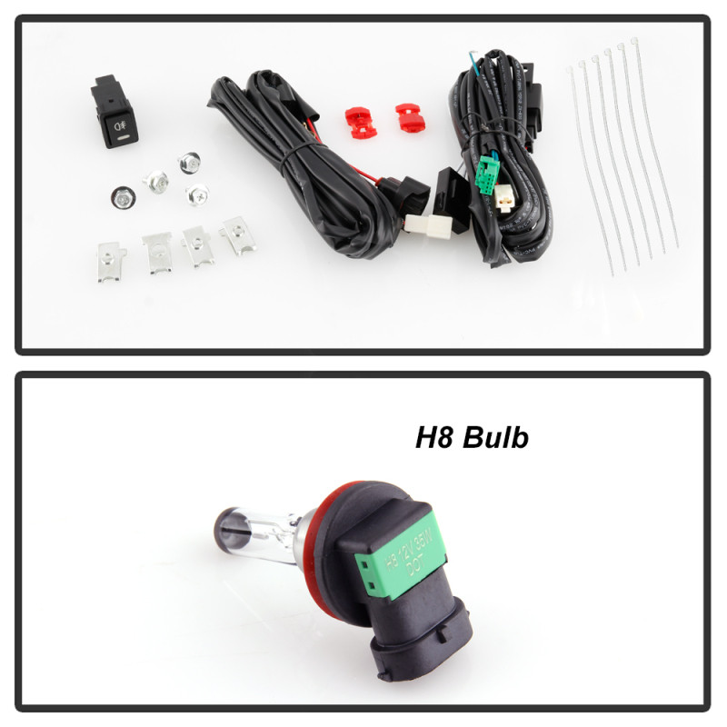 Spyder Fog Lights W/Fit Switch - Bulb-H8  - Clear for 18-20 Nissan Kicks