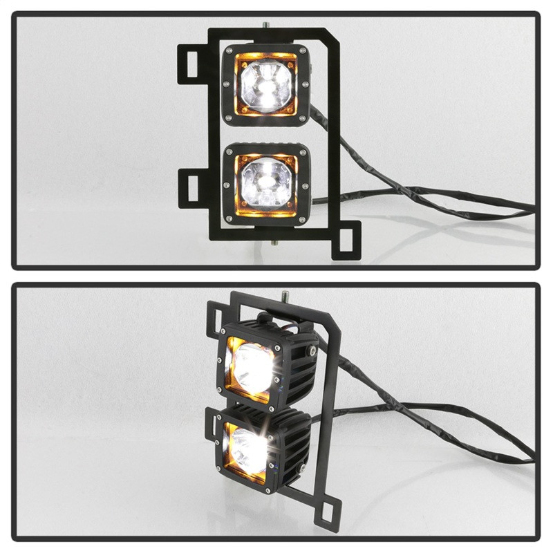 Spyder Full LED Fog Lights w/Bracket/Switch- Clear for 13-18 Dodge Ram 1500