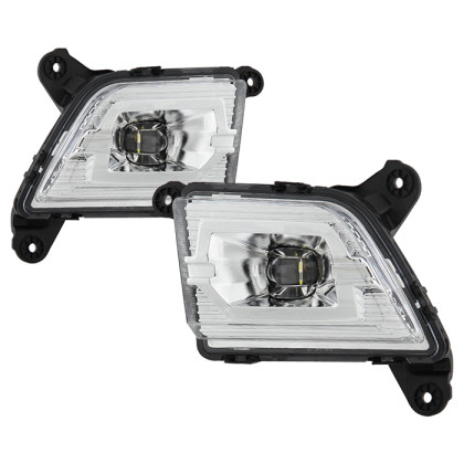 Spyder Full LED Fog Light w/Switch - Clear for 19-20 Chevy Silverado 1500