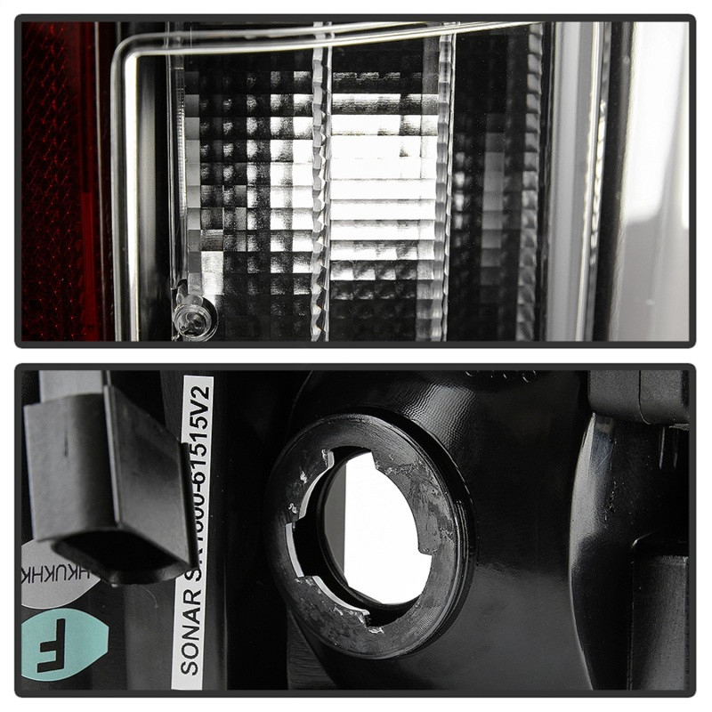 Spyder Light Bar LED Tail Lights Black for 15-17 Ford F150