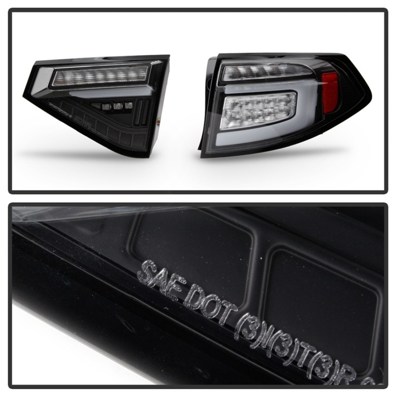 Spyder LED Tail Lights Seq Signal Black for 08-14 WRX Hatchback