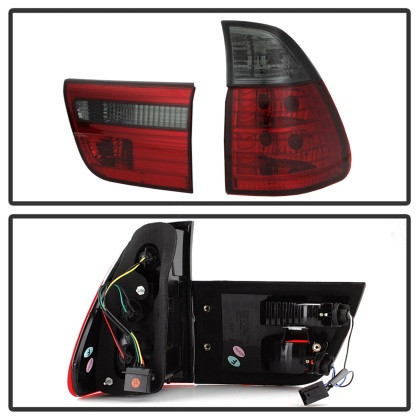 Spyder 4PCS Euro Style Tail Lights- Red Smoke for 00-06 BMW E53 X5