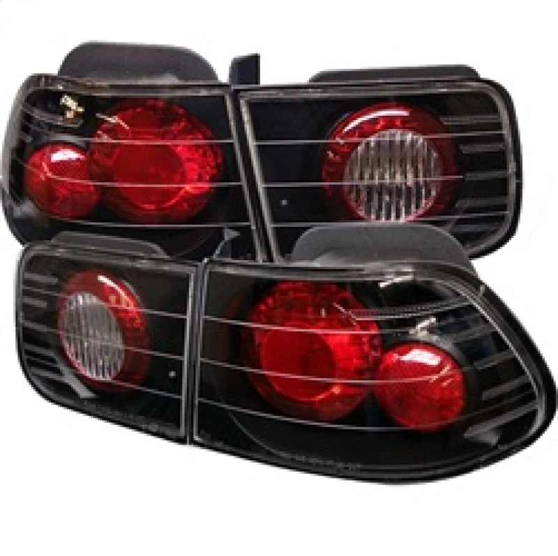 Spyder Euro Style Tail Lights Black for 96-00 Honda Civic 2Dr