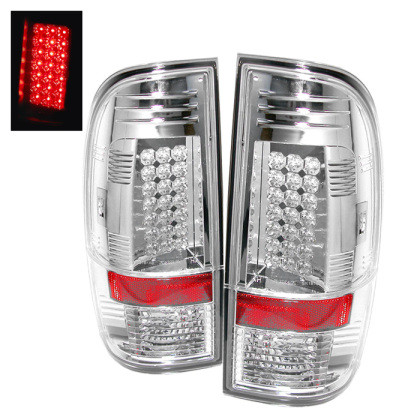 Spyder LED Tail Lights Chrome for 08-15 Ford Super Duty