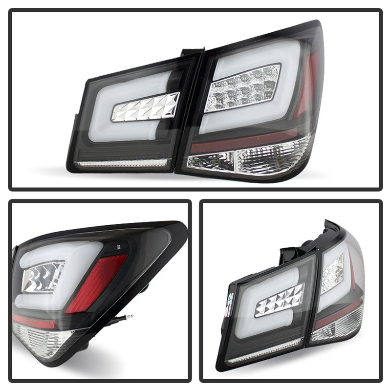 Spyder Light Bar LED Tail Lights Black for 2011-2014 Chevy Cruze