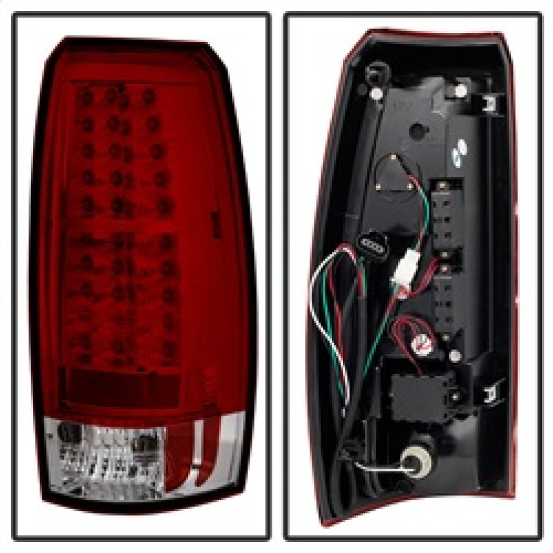 Spyder LED Tail Lights Red Clear for 07-13 Chevy Avalanche