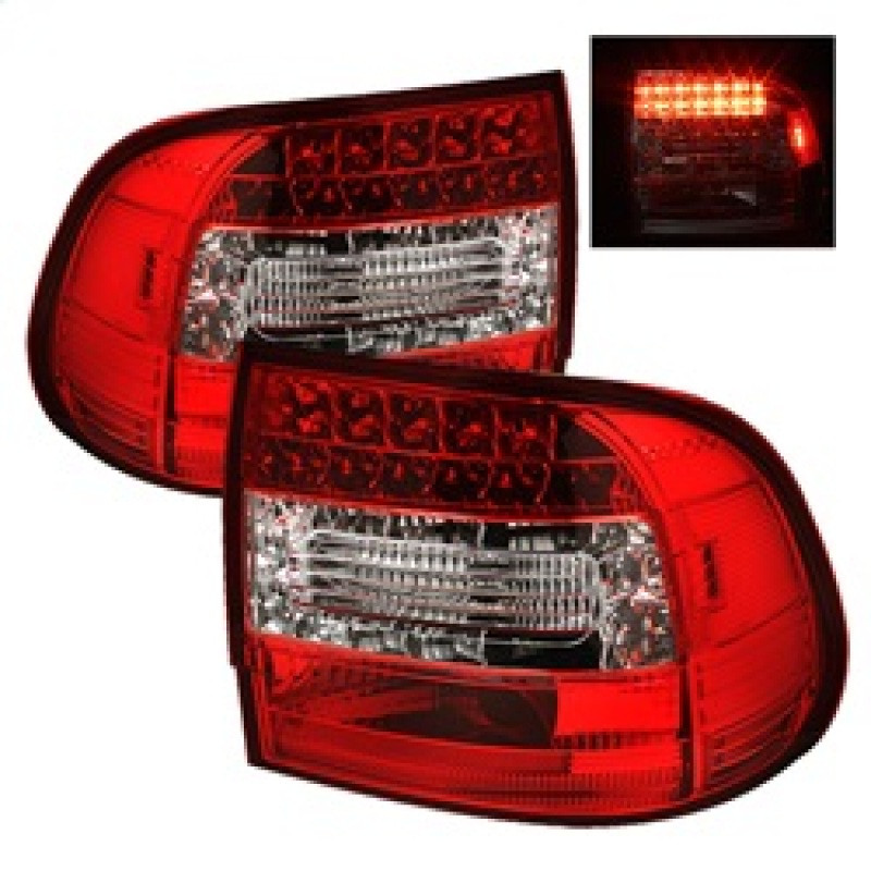 Spyder LED Tail Lights Red Clear for 03-07 Porsche Cayenne
