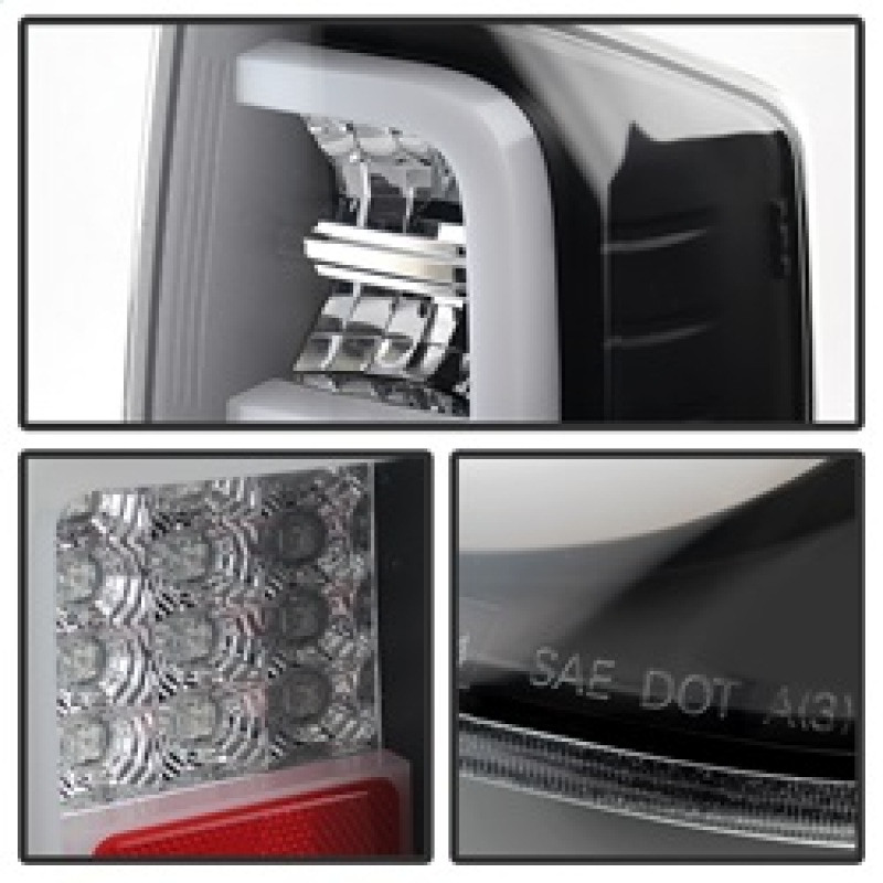 Spyder Light Bar LED Tail Lights Black for 2014-2016 Toyota Tundra