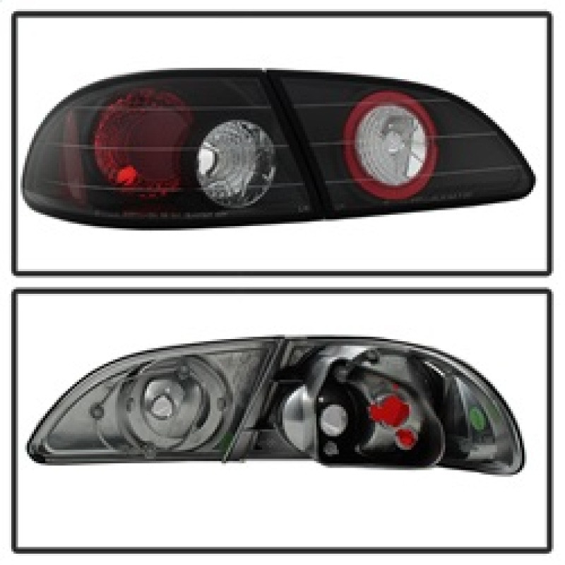 Spyder Euro Style Tail Lights Black for 98-02 Toyota Corolla