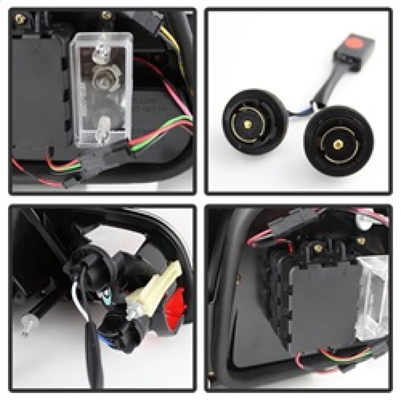 Spyder Light Bar Style LED Tail Lights Black for 04-06 BMW E46 3-Series 2Dr