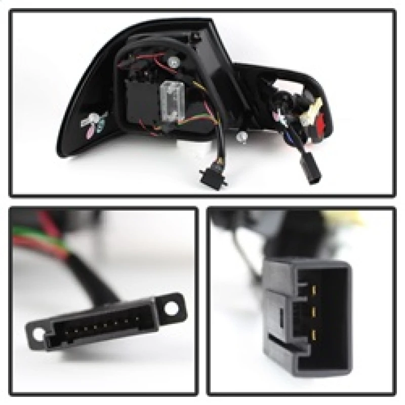 Spyder Light Bar Style LED Tail Lights Black for 04-06 BMW E46 3-Series 2Dr