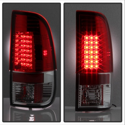 Spyder LED Tail Lights Red Clear for 97-03 Ford F150 / 99-07 F250/350 Super Duty