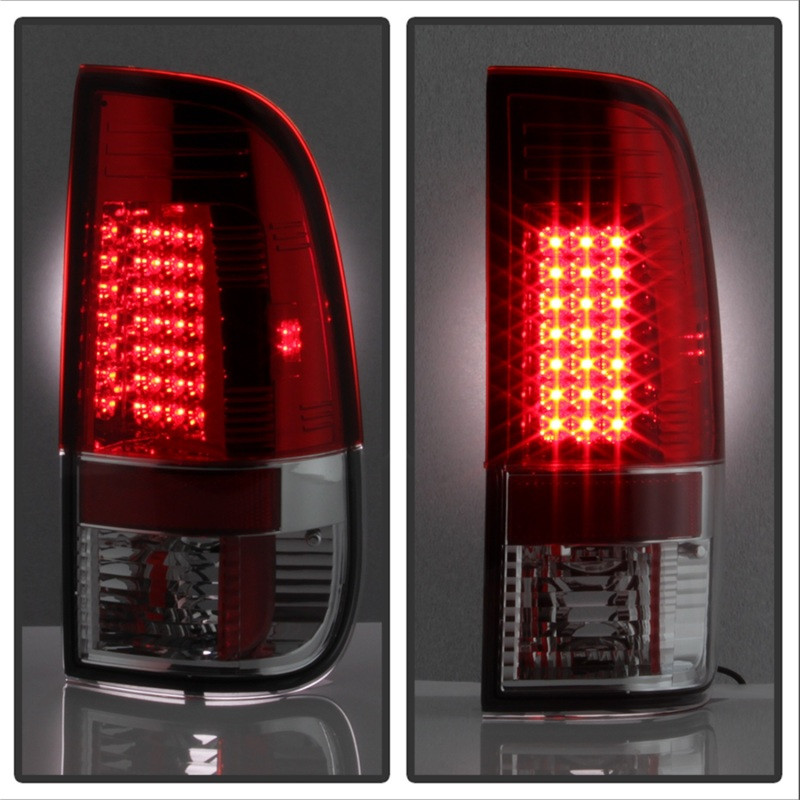 Spyder LED Tail Lights Red Clear for 97-03 Ford F150 / 99-07 F250/350 Super Duty