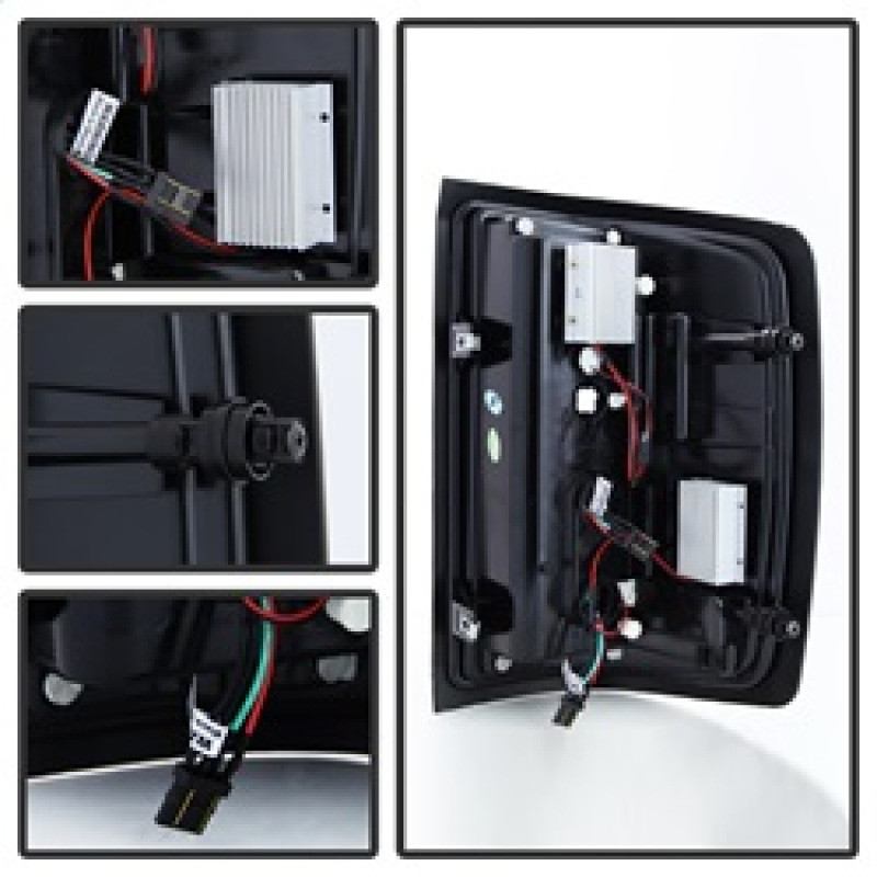 Spyder Light Bar LED Tail Lights Red Clear for 14-16 Silverado 1500