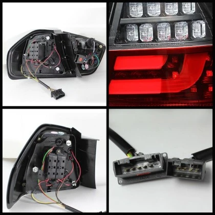 Spyder LED Indicator Tail Lights Black for 06-08 BMW E90 3-Series 4Dr