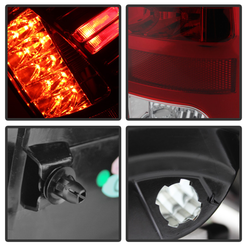 Spyder LED Tail Lights Red Clear for 13-14 Dodge Ram 1500 w/ LED Model only