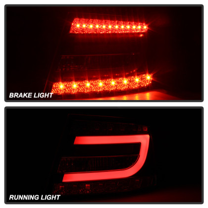 Spyder Version 2 Light Bar LED Tail Lights Black for 05-08 Audi A6 4Dr Sedan