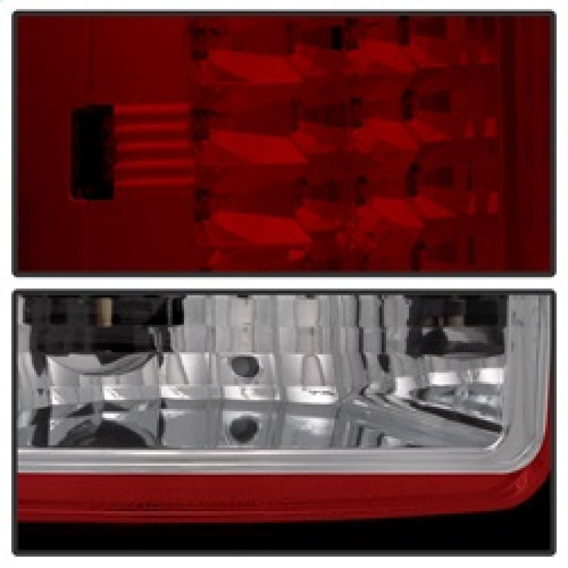Spyder LED Tail Lights Red Clear for 07-13 GMC Sierra