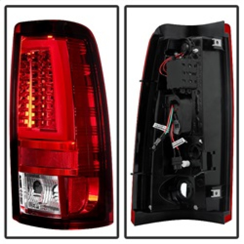 Spyder Version 2 LED Tail Lights - Red Clear for 03-06 Silverado 1500/2500