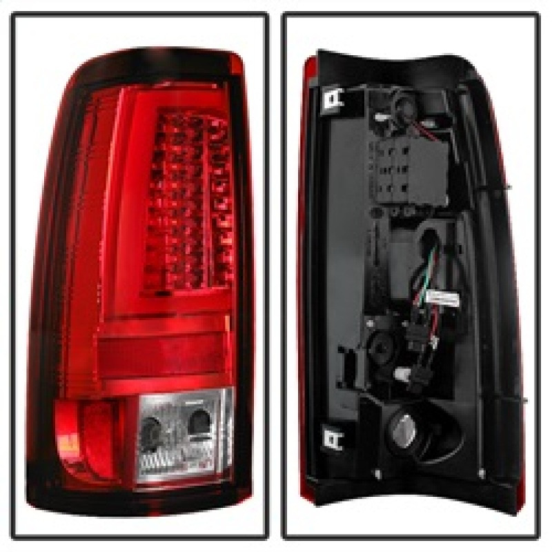 Spyder Version 2 LED Tail Lights - Red Clear for 99-02 Silverado 1500/2500