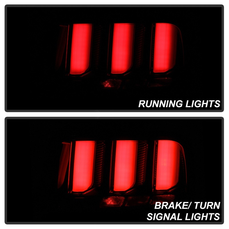 Spyder LED Tail Lights - Smoke for 05-09 Ford Mustang (White Light Bar)