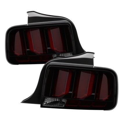 Spyder LED Tail Lights - Smoke for 05-09 Ford Mustang (Red Light Bar)