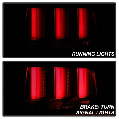 Spyder LED Tail Lights - Smoke for 05-09 Ford Mustang (Red Light Bar)