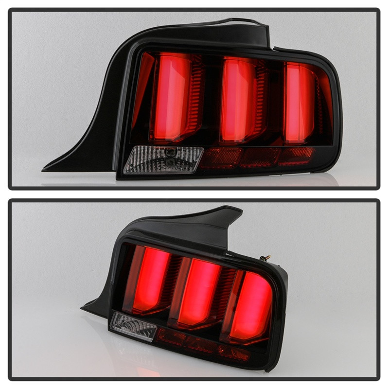 Spyder LED Tail Lights - Smoke for 05-09 Ford Mustang (Red Light Bar)