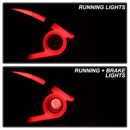 Spyder Light Bar LED Tail Lights - Black for 16-19 Honda Civic 4 Door