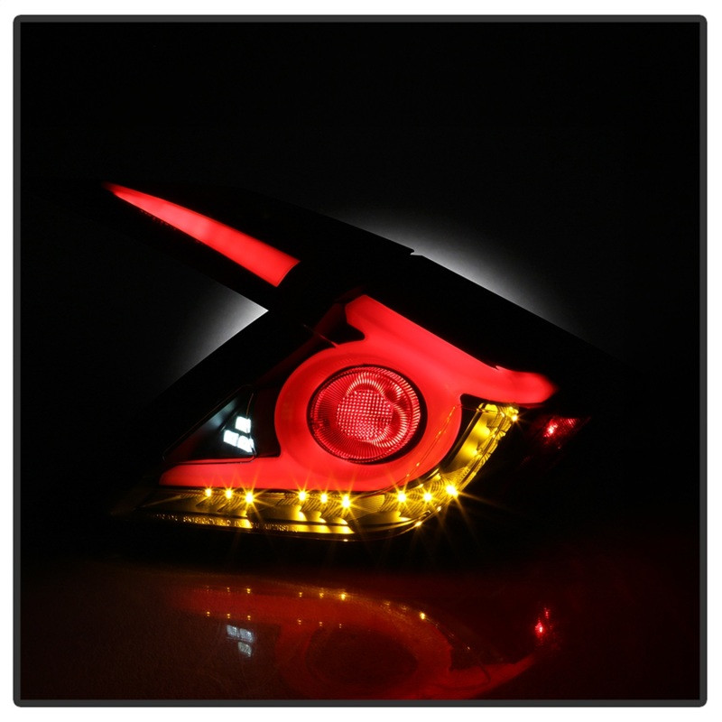 Spyder Light Bar LED Tail Lights - Black for 16-19 Honda Civic 4 Door