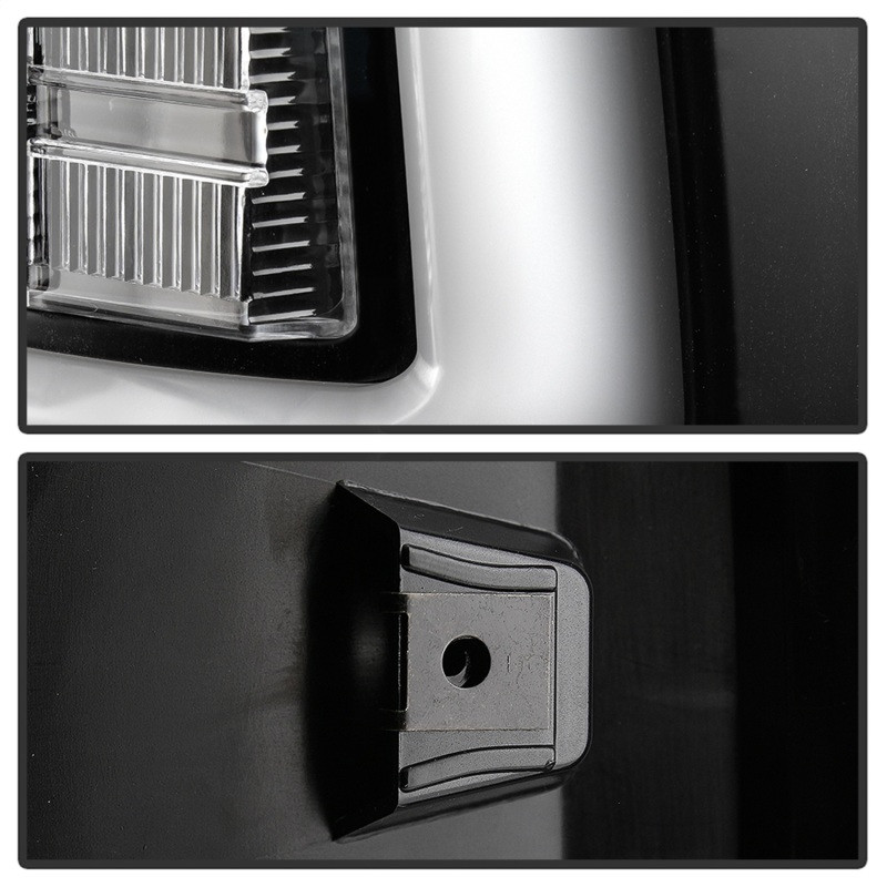 Spyder Light Bar LED Tail Lights - All Black for 2013-2014 Dodge Ram