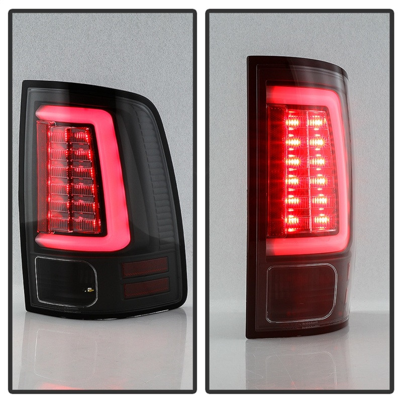 Spyder Light Bar LED Tail Lights - All Black for 2013-2014 Dodge Ram
