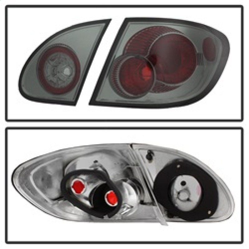 Spyder Euro Style Tail Lights Smoke for 03-08 Toyota Corolla