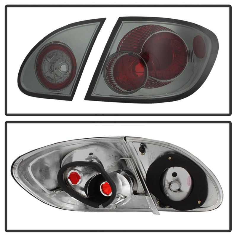 Spyder Euro Style Tail Lights Smoke for 03-08 Toyota Corolla