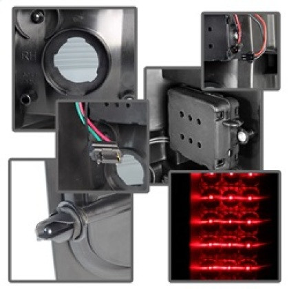 Xtune LED Tail Lights Black Smoke for 07-13 Chevy Silverado