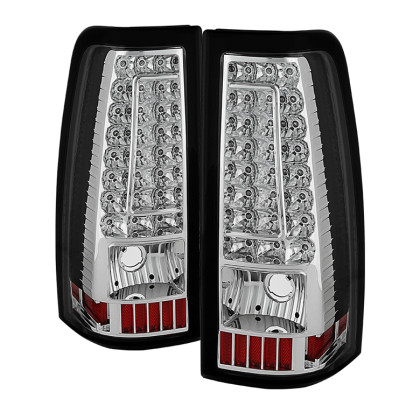 Xtune C-Shape LED Tail Lights Chrome for 03-06 Silverado 1500-2500-3500