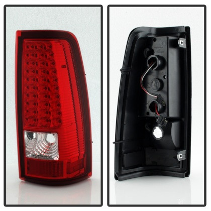 Spyder Xtune LED Tail Lights Red Clear for 99-02 Silverado 1500/2500/3500